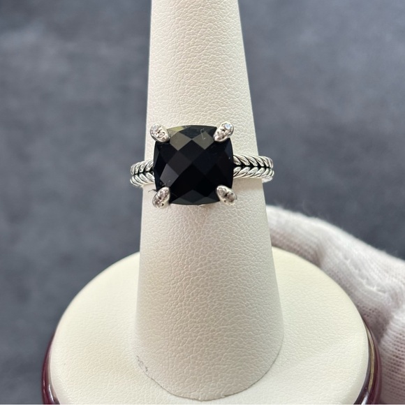 David Yurman Chatêlaine Ring with Black Onyx & Diamonds 7.5 - Picture 1 of 10